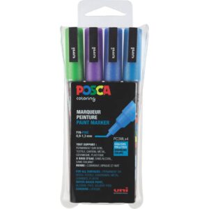 Marker - 0,9 - 1,3 mm, 4er Set Glitter sortiert