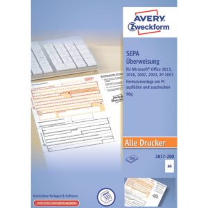 2817-200 Sepa-Überweisung - A4, ohne Software, 200 Blatt