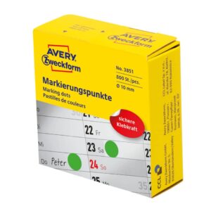 3851 Markierungspunkte - Ø 10 mm, Spender mit 800 Etiketten, grün