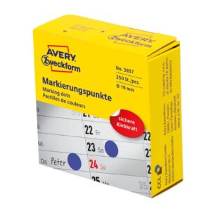 3857 Markierungspunkte - Ø 19 mm, Spender mit 250 Etiketten, blau