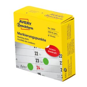 3855 Markierungspunkte - Ø 19 mm, Spender mit 250 Etiketten, grün