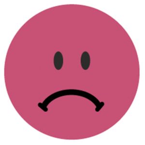 3859 Bewertungspunkt "trauriger Smiley" - Ø 19 mm, Spender mit 250 Etiketten, rot