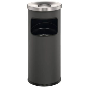 Papierkorb mit Ascher SAFE Metall - Ø250 x 630 mm, 17 l, anthrazit