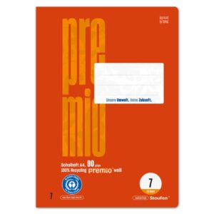 Heft LIN7 - A4, 16 Blatt, 90 g/qm, kariert