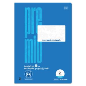 Heft - LIN21, A4, 32 Blatt, 90 g/qm, 9 mm liniert