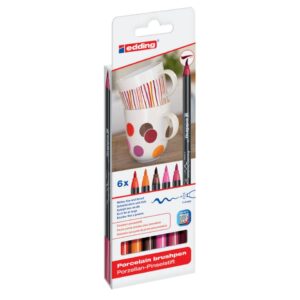 4200 Porzellanpinselstift - 1 - 4 mm, warm colour Set, 6 Farben sortiert