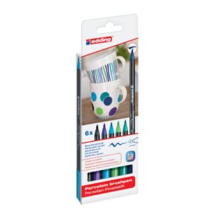 4200 Porzellanpinselstift - 1 - 4 mm, cool colour Set, 6 Farben sortiert