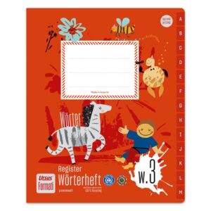 Wörterheft Register Quart W.3 - 40 Blatt 80g/qm 6/6/6mm liniert+1 MST