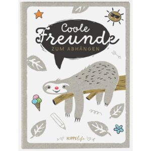 Freundebuch Happylife Faultier - 88 illustrierte Seiten, 15 x 21 cm