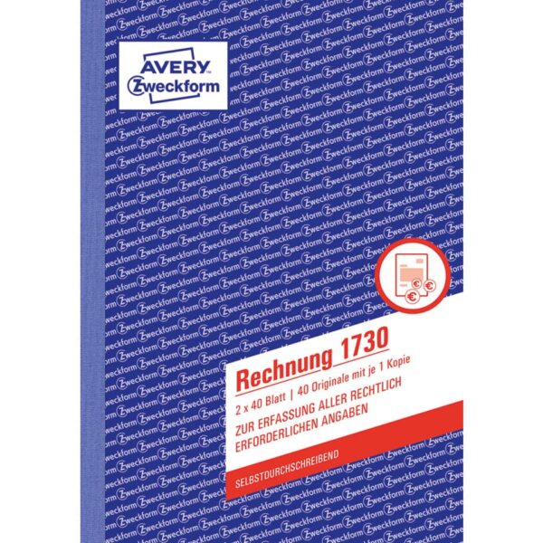 1730 Rechnung, DIN A5, selbstdurchschreibend, 2 x 40 Blatt, weiß, gelb