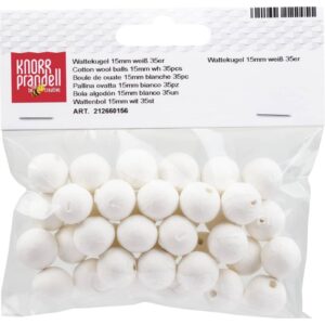Wattekugel - Ø 15 mm, weiß, 35 Stück