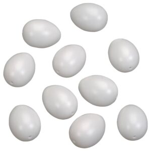 Osterdeko Ei - 60 x 45 mm, 10 Stück, Kunststoff, weiß