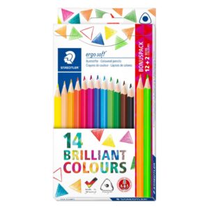 ergo soft® 157 Farbstifte - 3 mm, Kartonetui 12+2 Farben
