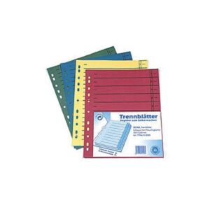 Trennblätter - Lochung hinterklebt, A4 Überbreite, sortiert, 20 Stück