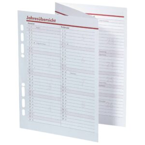 Ersatzkalendarium Manager - A5, Jahresübersicht