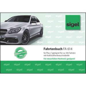 Fahrtenbuch für Pkw - mit Klammerheftung, A6 quer, 40 Blatt
