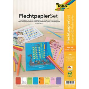 Bastelset Flechtpapier - A4, 24 tlg. sortiert