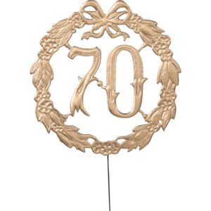 Jubiläumszahl 70 - Ø 13 cm, Draht, gold