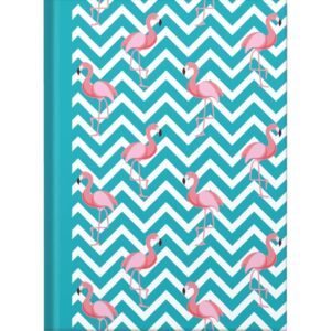 Notizbuch Flamingo blau - A5, Pünktchenlineatur, 96 Blatt
