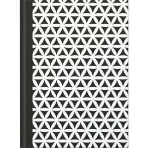 Notizbuch black&white flowers - A5, Pünktchenlineatur, 96 Blatt
