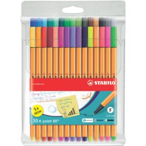 Fineliner point 88® Etui - 30er Pack - mit 30 verschiedenen Farben inklusive 5 Neonfarben
