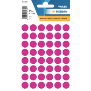 1856 Vielzwecketiketten - pink, Ø 13 mm, matt, 240 Stück