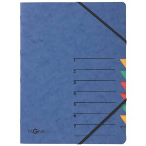 Ordnungsmappe EASY - 7 Fächer, A4, Pressspan, 265 g/qm, blau