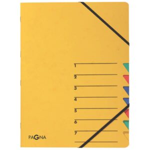 Ordnungsmappe EASY - 7 Fächer, A4, Pressspan, 265 g/qm, gelb
