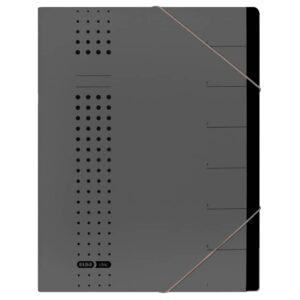 Ordnungsmappe chic - 7 Fächer, A4, Karton (RC), 450 g/qm, anthrazit