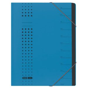 Ordnungsmappe chic - 12 Fächer, A4, Karton (RC), 450 g/qm, blau