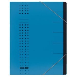 Ordnungsmappe chic - 7 Fächer, A4, Karton (RC), 450 g/qm, blau
