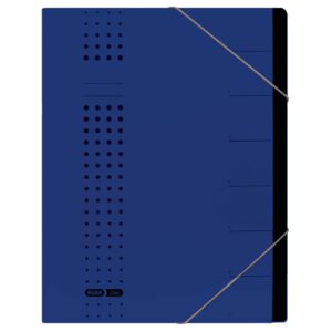 Ordnungsmappe chic - 7 Fächer, A4, Karton (RC), 450 g/qm, dunkelblau