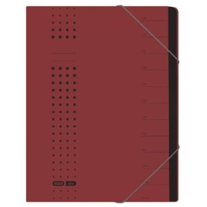 Ordnungsmappe chic - 12 Fächer, A4, Karton (RC), 450 g/qm, bordeaux