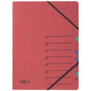 Ordnungsmappe EASY - 7 Fächer, A4, Pressspan, 265 g/qm, rot