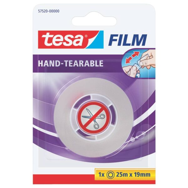 Klebefilm - von Hand einreißbar, PP, unsichtbar, Bandgröße (L x B): 25 m x 19 mm