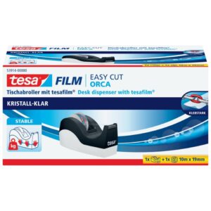 Tischabroller Easy Cut® Orca - für Rollen bis 33m : 19mm, schwarz/weiß