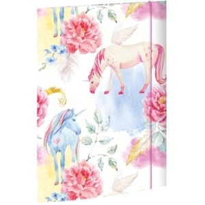 Zeichenmappe Einhorn - A3, 3 Klappen mit Gummizug, Karton