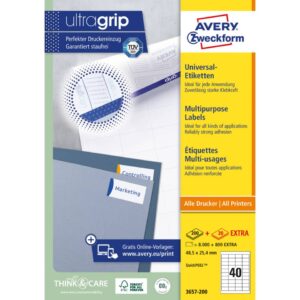 3657 Universal-Etiketten ultragrip - 48,5 x 25,4 mm, weiß, 4.000 Etiketten, permanent