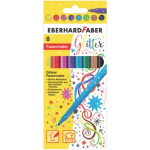 Fasermaler Glitzer 8er Etui, 3mm, sortiert