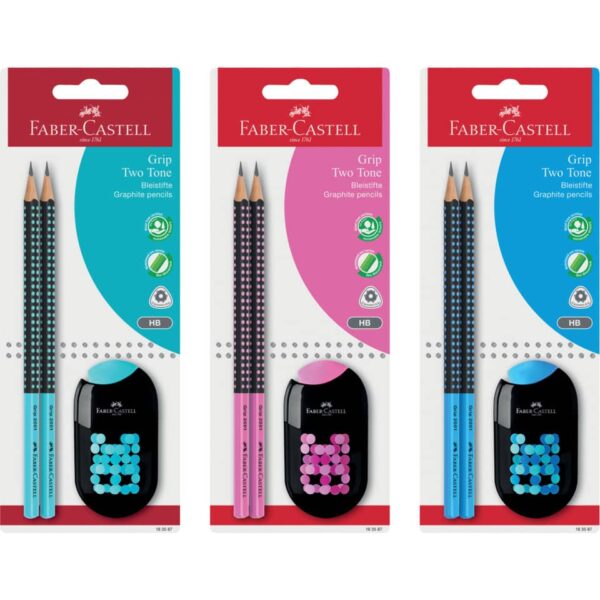 Bleistift Jumbo Grip Two Tone - 2x B, inkl. Doppelspitzdose, sortiert