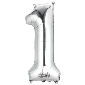 Folienballon Zahl 1 - silber