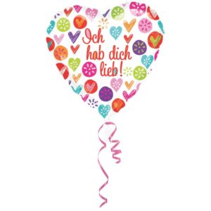 Folienballon Herz - Ich hab dich lieb - Ø 45 cm