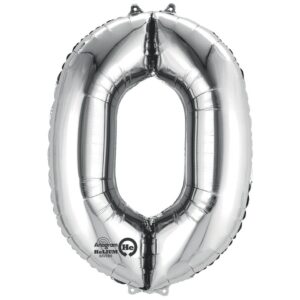 Folienballon Zahl 0 - silber