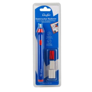 Radierer - elektrisch, blau, mit Wechselspitzen