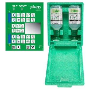 Augenspülstation Plum - 2x 500 ml, inkl. Wandbox