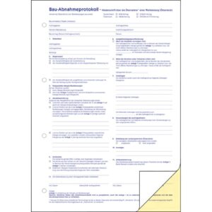 1785 Bauabnahmeprotokoll - A4, SD, 2x 32 Blatt
