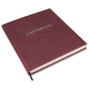 Gästebuch - 21 x 24 cm, mit Wortprägung, bordeaux