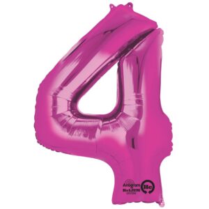 Folienballon XXL Zahl 4 - rosa