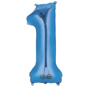 Folienballon XXL Zahl 1 - blau