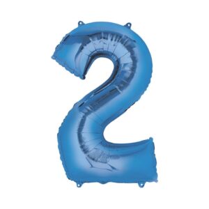Folienballon XXL Zahl 2 - blau